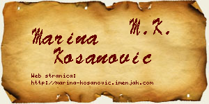 Marina Kosanović vizit kartica